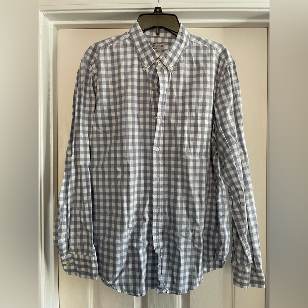 J.Crew - Gray Plaid Button Down Shirt - Size XL - Regular Fit